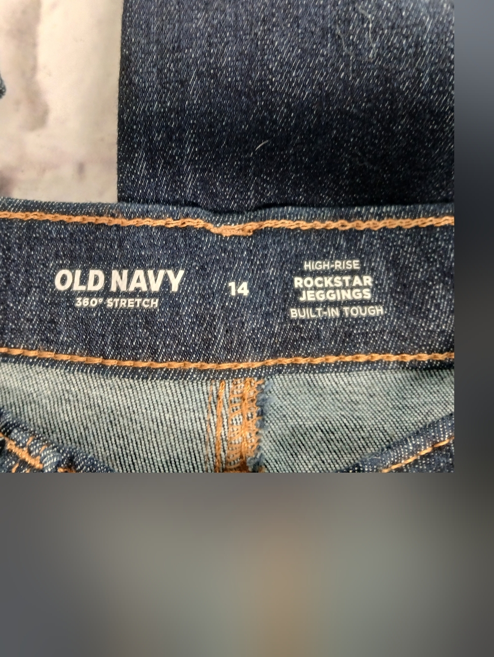 Old Navy Navy Blue Denim Jeans with Contrast Stitching - Picture 3 of 5